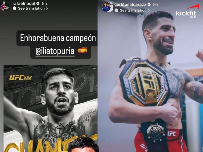 Loạt người nổi tiếng chúc mừng Ilia Topuria với chiến thắng ấn tượng tại UFC 298