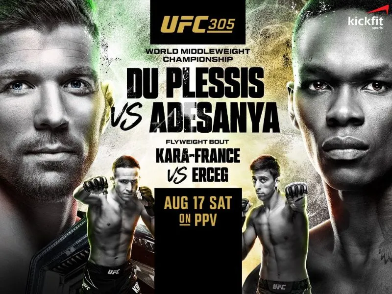 Lịch đấu UFC 305: Dricus du Plessis vs Israel Adesanya