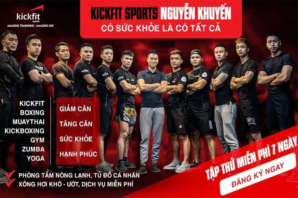 Phòng tập Kickfit Sports Nguyễn Khuyến hiện đại, nhiều tiện ích