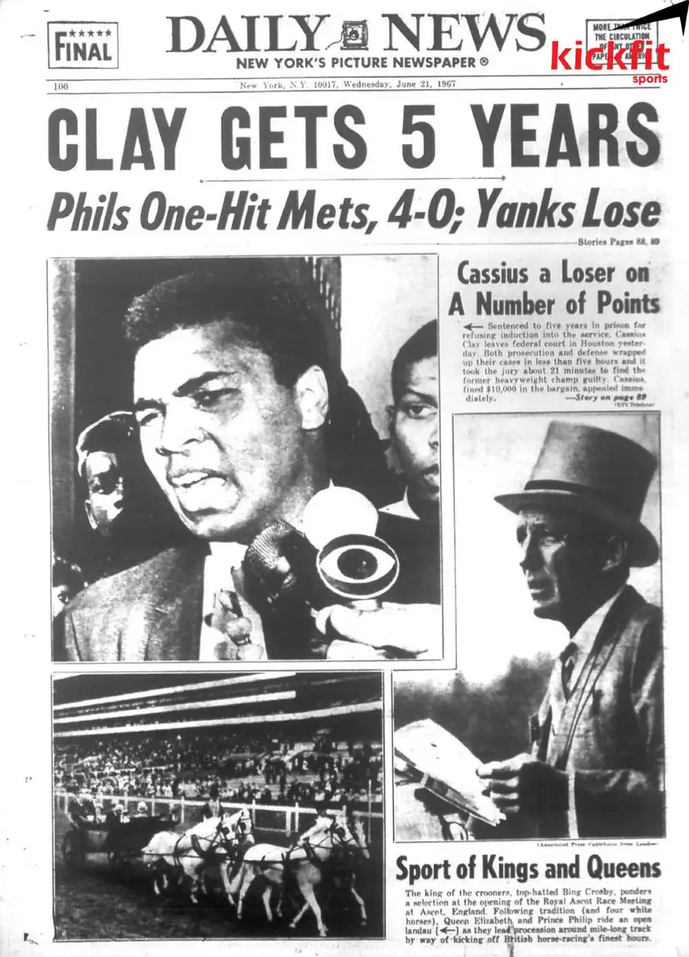 Bài báo về Muhammad Ali bị bắt do không tham gia chiến tranh Việt Nam
