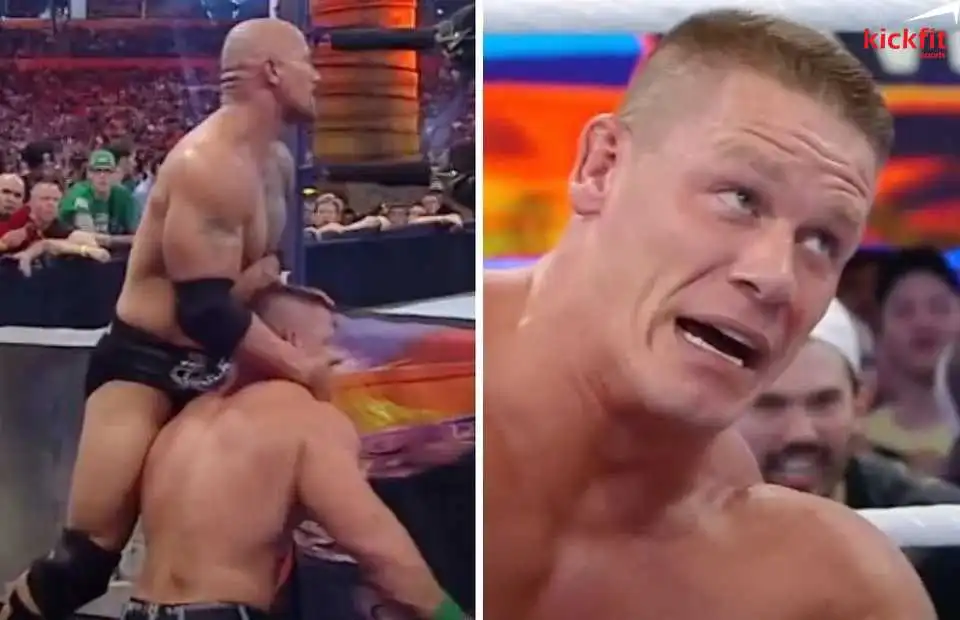 Hình ảnh ghi lại cảm xúc của Cena trong trận đấu