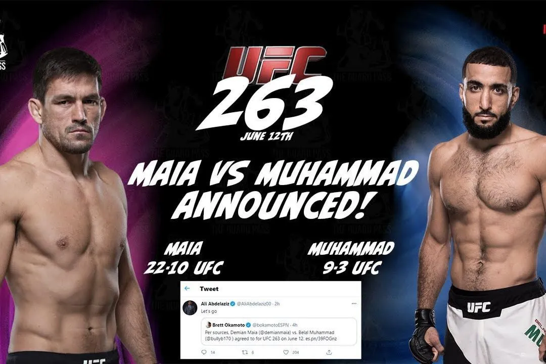 Át chủ bài Demian Maia chuẩn bị trở lại UFC 263 cho trận đấu hạng cân hàn với Belal Muhammad