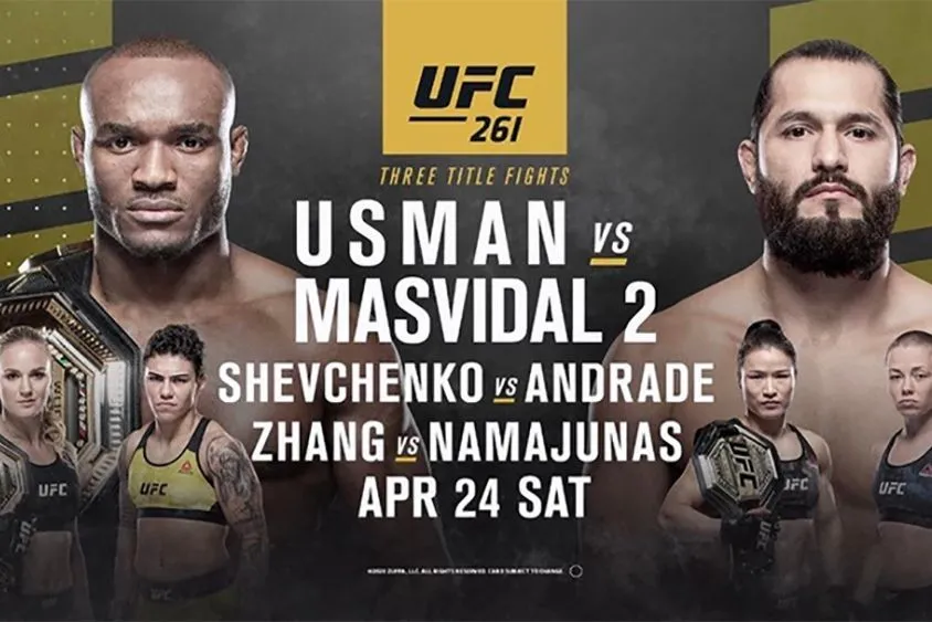 Xem UFC 261: Trận đấu giữa Kamaru Usman vs Jorge Masvidal 2