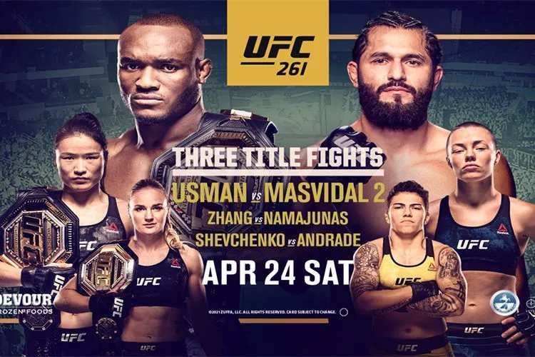 Trực tiếp UFC 261: Trận tái của đấu Kamaru Usman vs Jorge Masvidal diễn ra tại Florida