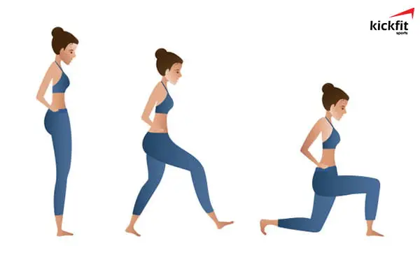 Bài tập Walking Lunges giúp tăng khả năng thăng bằng cho cơ vùng core