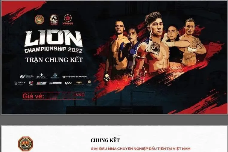 Thông tin về vé xem chung kết MMA Lion Championship 2022