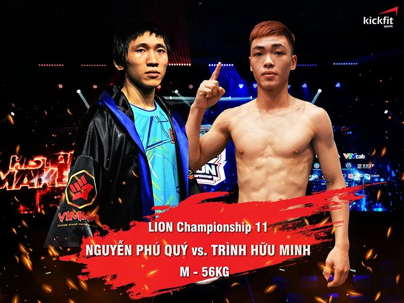 Đại chiến ở hạng cân 56kg LION Championship 11: Trình Hữu Minh vs Nguyễn Phú Quý