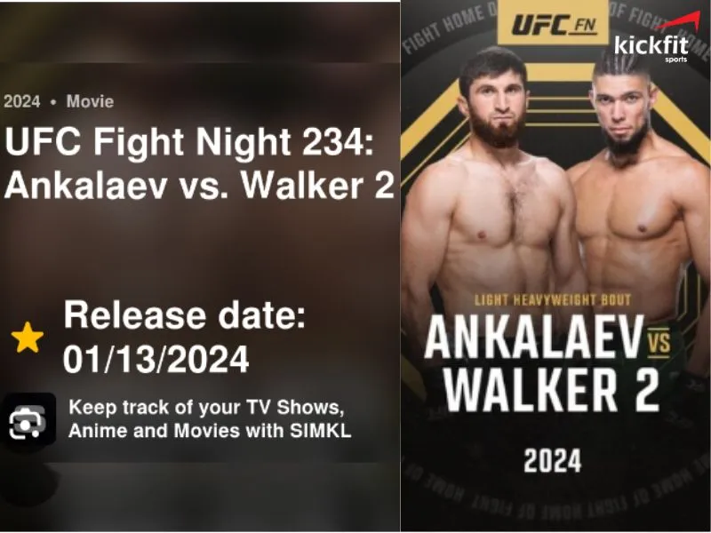 Xem trực tiếp các trận đấu của UFC Fight Night 234: Ankalaev vs Walker 2.