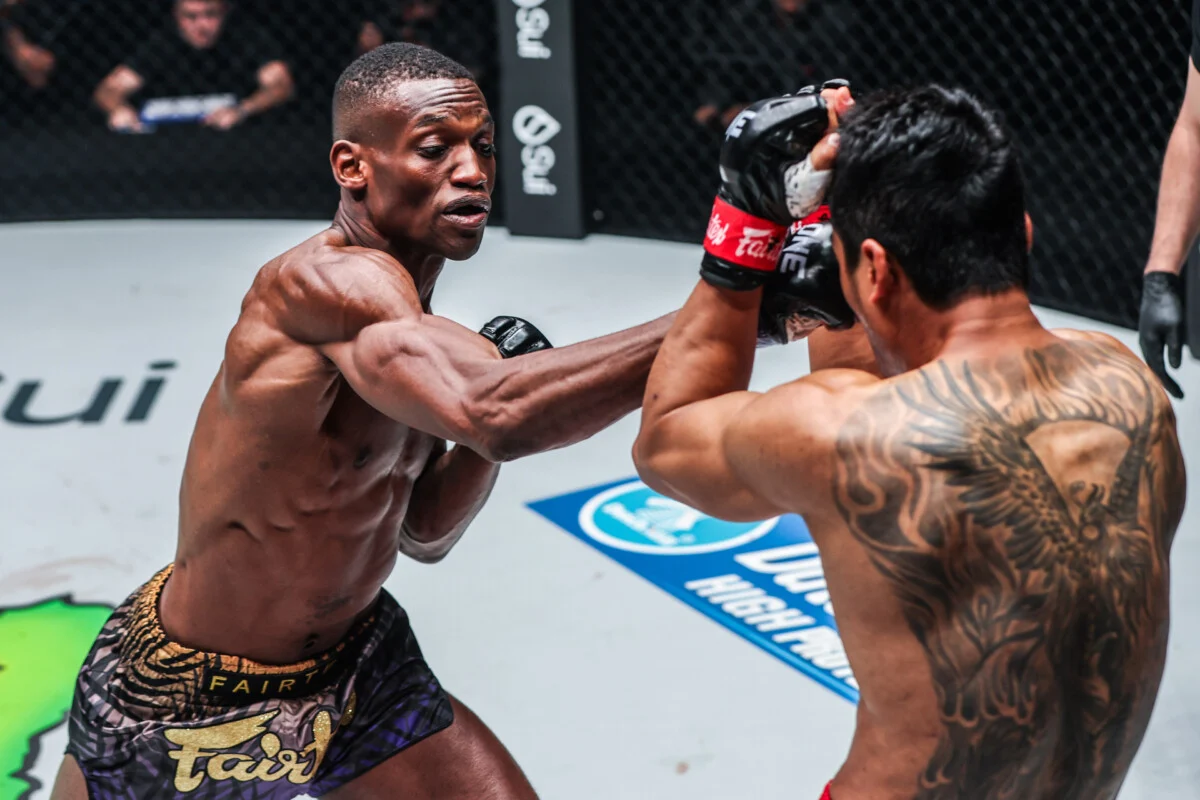 Muay Thai fighter Bampara Kouyate punches