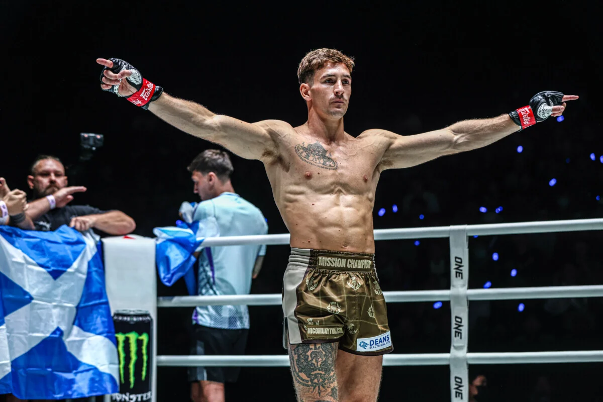 Scottish Muay Thai fighter Nico Carrillo gets ready for battle at ONE Fight Night 37.